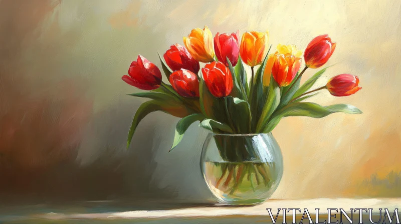 Tulip Flower Arrangement Art AI Image