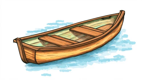 Wooden Watercraft Illustration