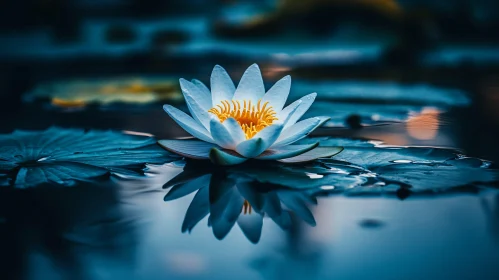 Tranquil Aquatic Flower on Reflective Waters