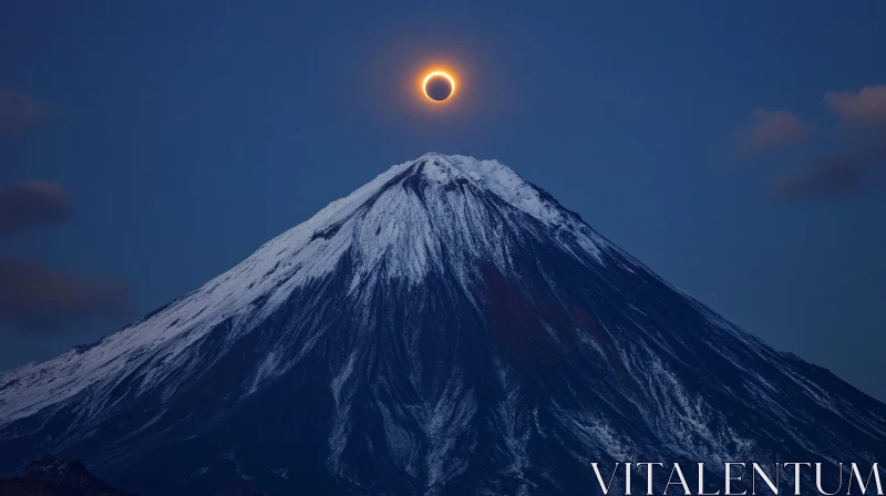 AI ART Eclipse Over Serene Mountain Peak