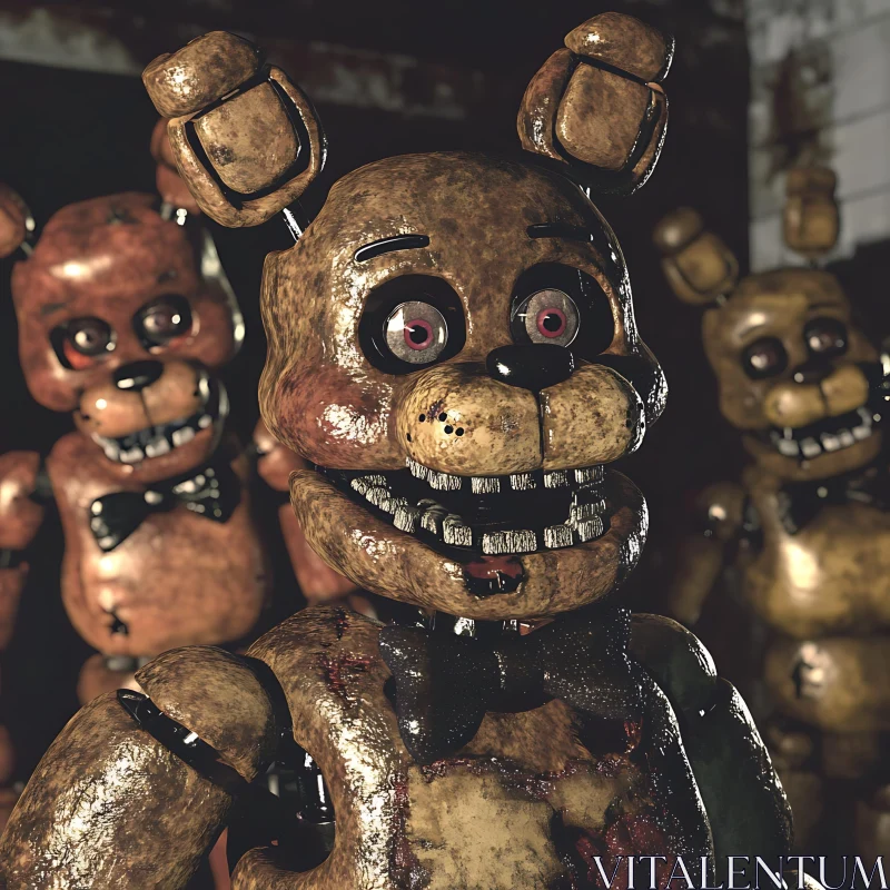 AI ART Rusty and Decayed Animatronic Bears