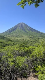 Towering Green Mountain with Lush Vegetation