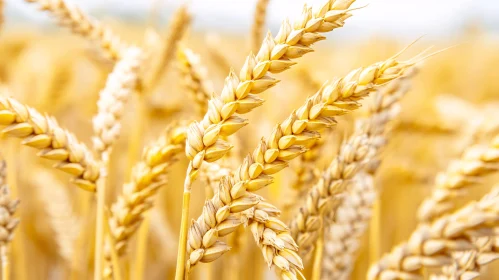 Detailed View of Wheat Grains in the Field