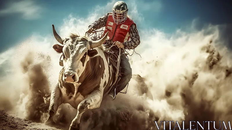 High-Energy Bull Riding Event AI Image