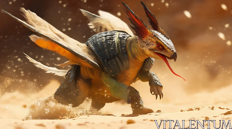 AI ART Fantasy Reptilian-Avian Hybrid Beast