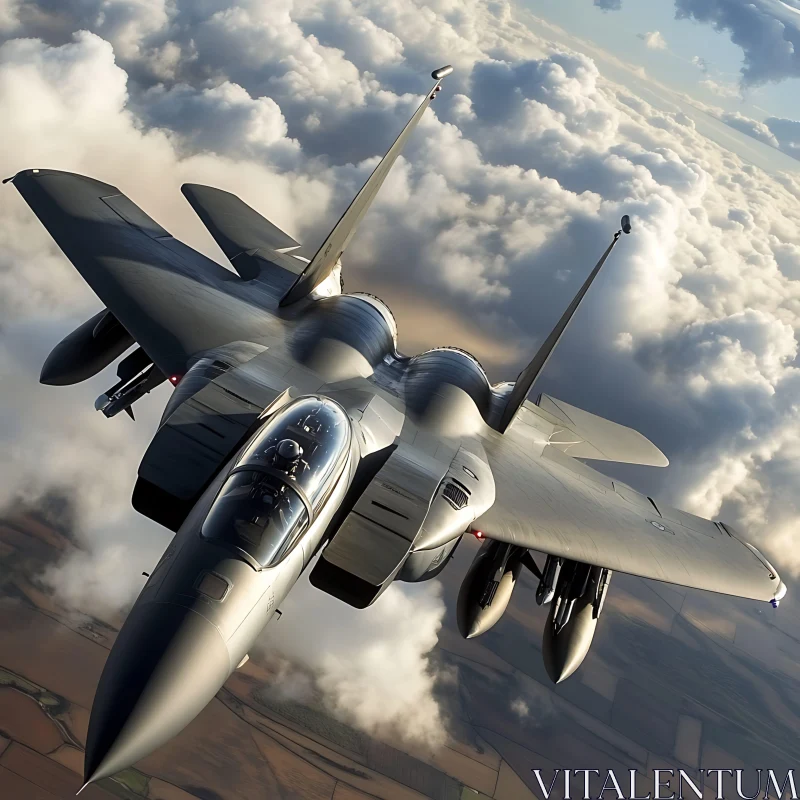 Majestic Aerial View of a Fighter Jet AI Image