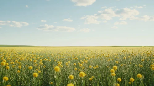 Expansive Field of Yellow Blossoms