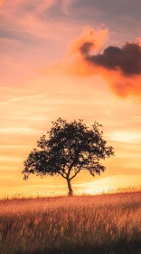 Lone Tree Amidst Sunset Glory