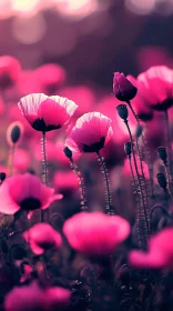 Ethereal Pink Poppy Field