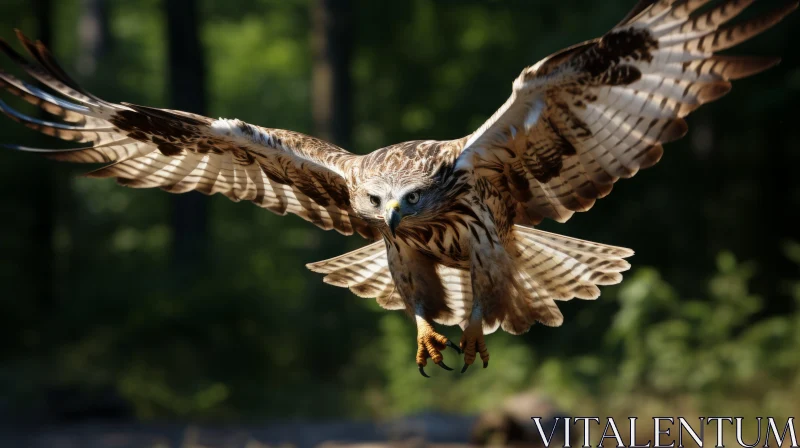 Majestic Brown Bird in Flight - Captured in Naturalistic Light AI Image
