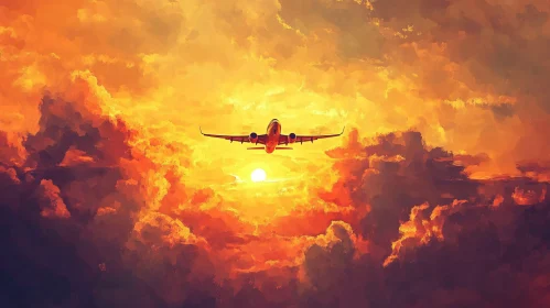 Plane at Sunset