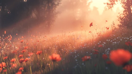 Serene Meadow at Dawn