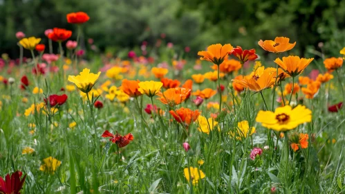 Vibrant Meadow of Spring Wildflowers