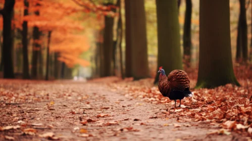 Autumn Bird in Dutch-Style Forest Scene