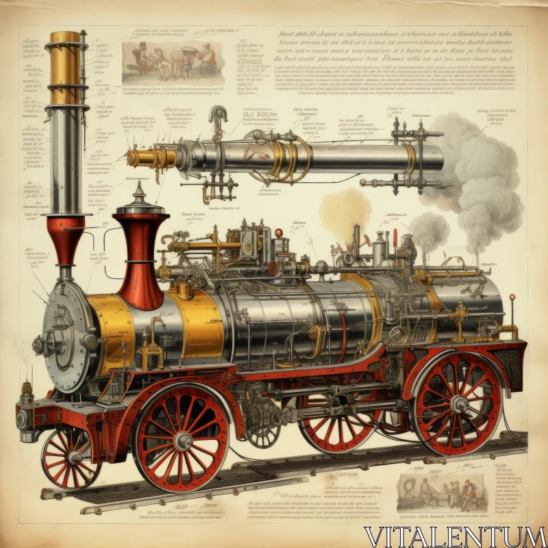 Vintage Steam Engine: A Revival of Historic Realism AI Image