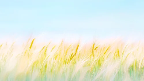 Tranquil Wheat Field with Sunlight