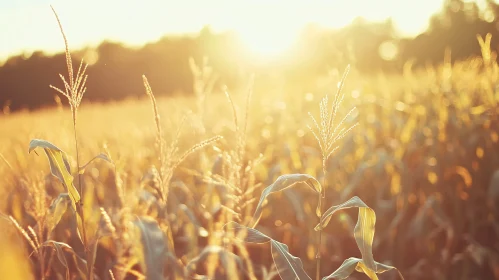 Sun-Kissed Cornfield at Dusk