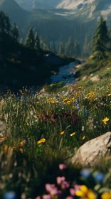 Peaceful Mountain Stream Landscape