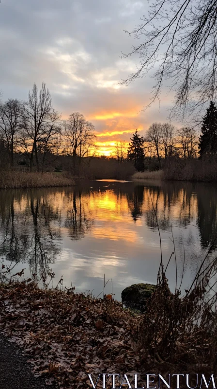 AI ART Tranquil Evening at the Lake