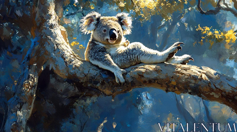 Serene Koala in Nature AI Image