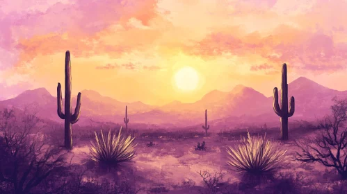 Desert Landscape at Sunset