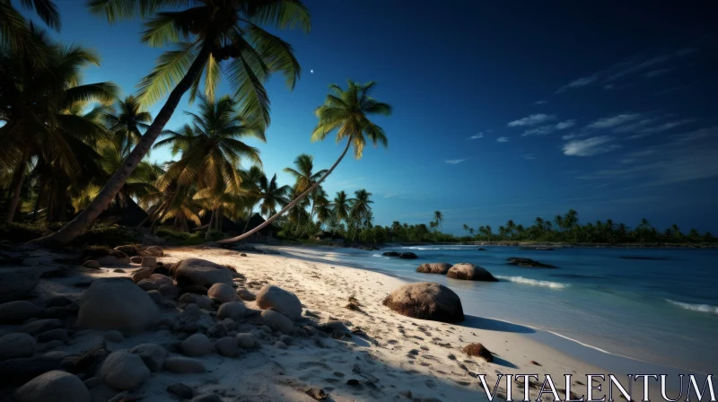 Tropical Island Sunrise: An Ocean Beach Masterpiece AI Image
