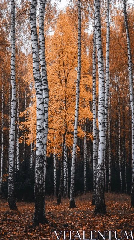 Autumn Birch Forest AI Image