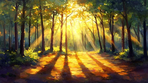 Morning Sunshine in Enchanted Forest