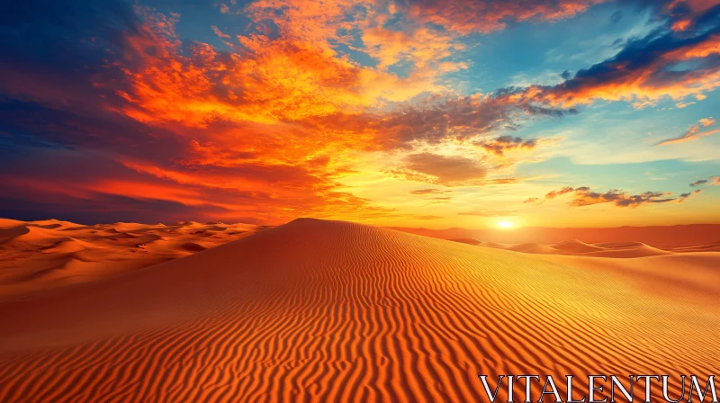 AI ART Sunset Over Majestic Desert Dunes