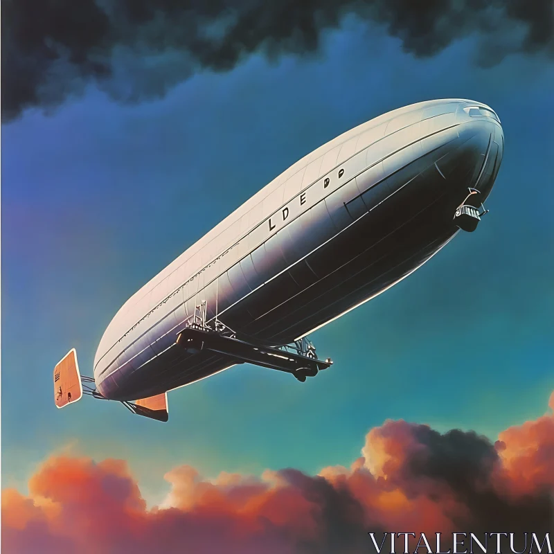 Airship LDE 99 in Cloudy Skies AI Image