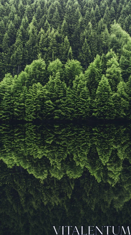 Serene Forest Reflection AI Image