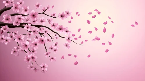 Cherry Blossoms and Falling Petals