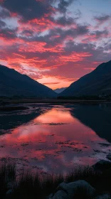 Mesmerizing Lake Sunset with Mountain Views