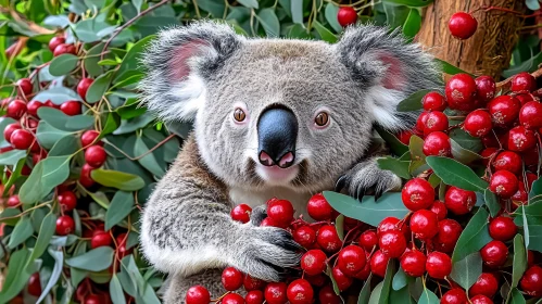 Koala in a Berry Paradise