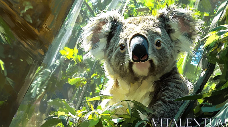 AI ART Koala in Nature's Embrace