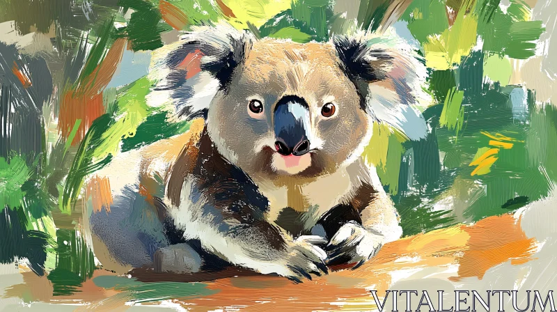 Artistic Koala in Nature AI Image