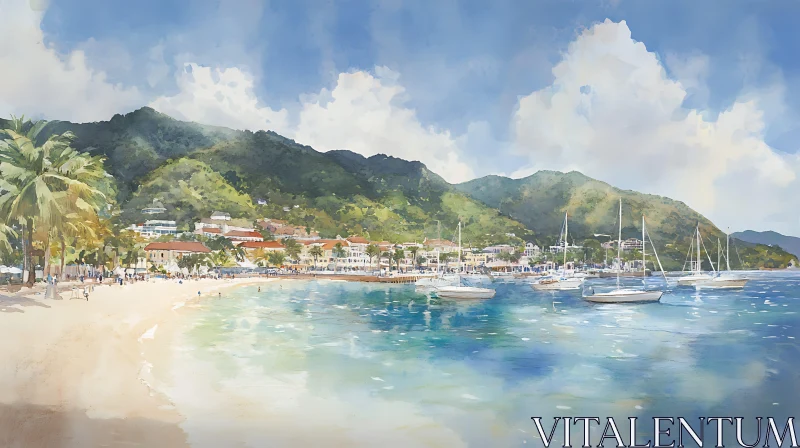 AI ART Tropical Seaside Getaway