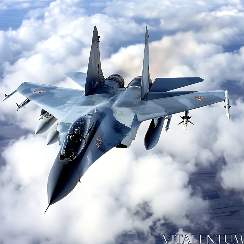 Modern Military Aircraft in Flight AI Image