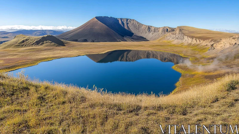 AI ART Peaceful Mountainous Lake Reflection