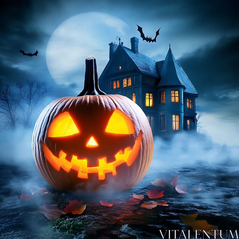 AI ART Spooky Halloween Scene