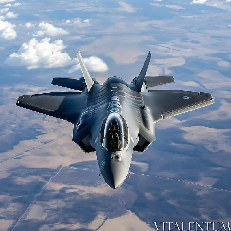 Sleek Fighter Jet in Flight AI Image