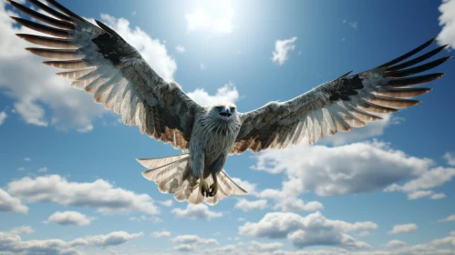 White Eagle Soaring in the Sky - Artistic Rendering