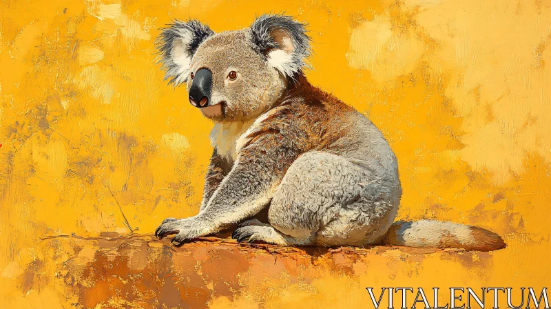 Painted Koala in Natural Ease AI Image