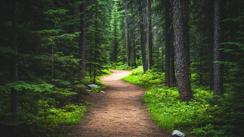 Tranquil Trail in a Lush Forest