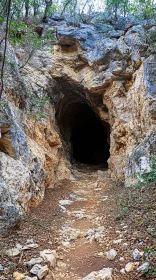 Enigmatic Rocky Cave Entrance