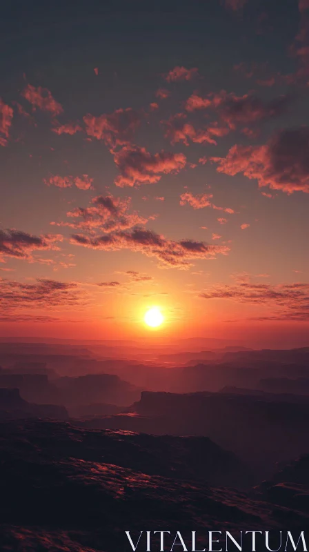 Gorgeous Canyon Sunset AI Image