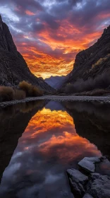 Majestic Sunset Over Mountain River