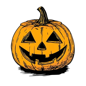 Festive Jack-o'-Lantern Illustration