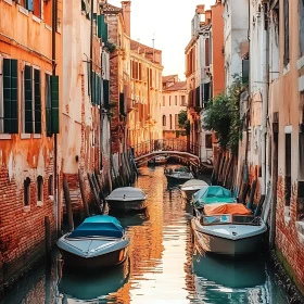 Scenic Venice Canal During Sunset