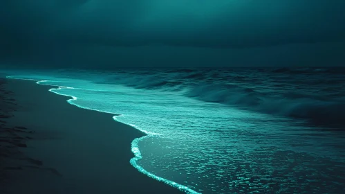 Mystical Glow of the Ocean at Night